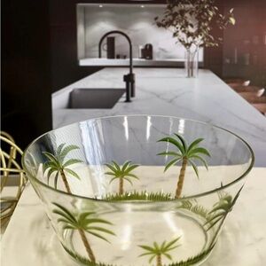 New, Palm Tree Design Large Acrylic Serving Bowl
